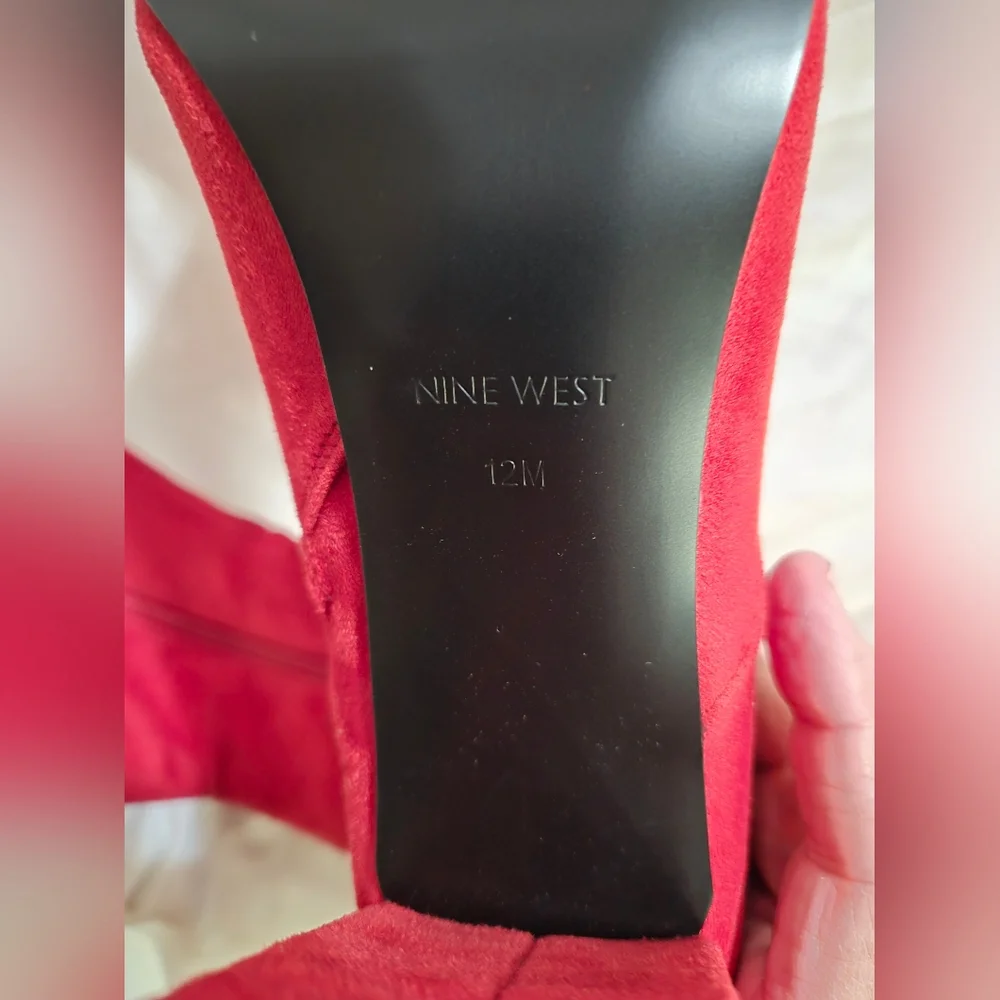 Nine West Daser Red Suede Over-The-Knee Boots NWOB, Women's Size 12 / Men's 10